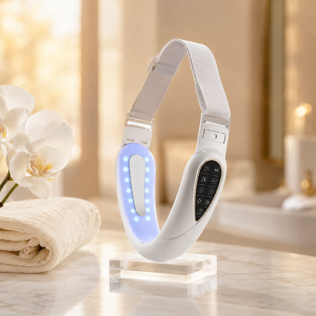 EternaSkin LumiLift V-face contouring device with glowing LED band
