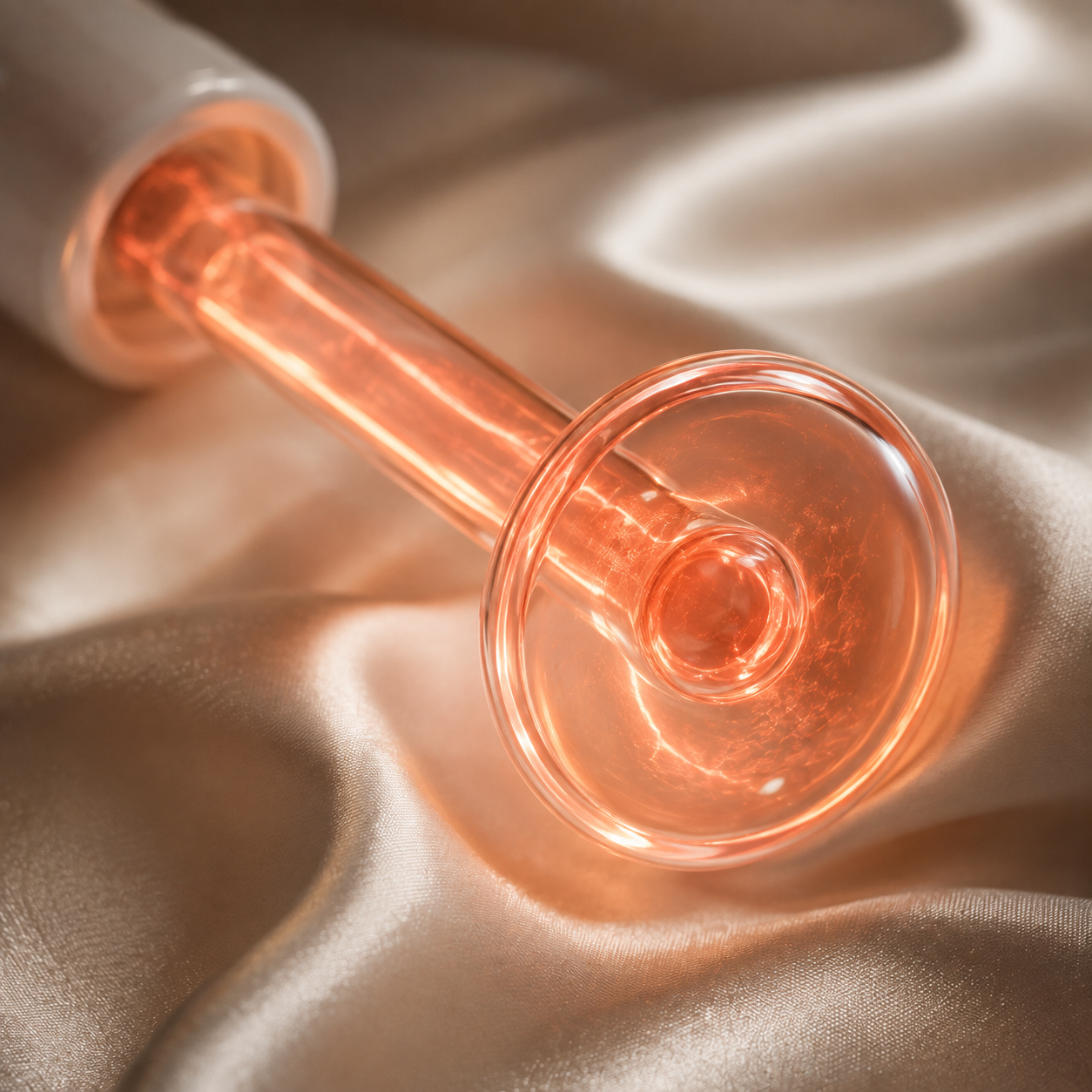 Macro close-up of the LumiSpark glass electrode glowing